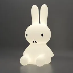 Illuminated 3D bunny lamp model for Blender, ideal for cozy bedroom decor visualization.