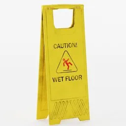 Caution sign wet floor