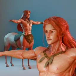 Centaur Warrior Character - Semi Realistic - Rigged (Auto-Rig Pro)