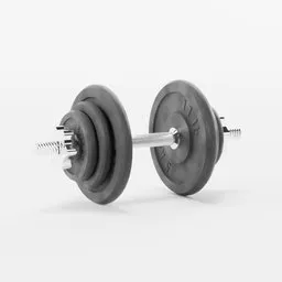 Realistic 3D model of a 20kg dumbbell with detailed texture, ideal for Blender rendering and 3D graphic projects.