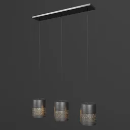 "Metal Pendant Lights: Modern and Stylish Ceiling Lights for Blender 3D. Featuring Grey Metal Bodies, Metal Neck Rings, and Multiphase Flow Design, Rendered with Redshift Renderer. Perfect for Interior Scenes by Pamphilus."