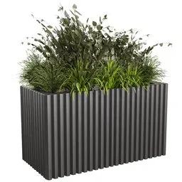 Realistic 3D model of potted green plants using Blender Cycles render, available in .blend format with centimeter scale.