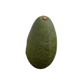 "Realistic 3D model of an Avocado for Blender 3D, scanned and with photorealistic textures. Perfect for food-related projects. Created using BlenderKit and inspired by photogrammetry techniques."