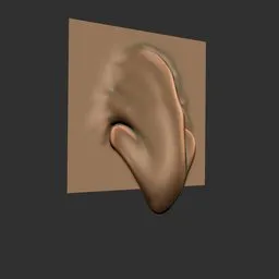 3D sculpting brush imprint of a detailed nose for creating humanoid and creature models in Blender.