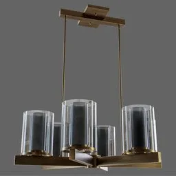 Detailed 3D model of a modern candlestick chandelier, showcasing a romantic home lighting design, rendered in Blender.