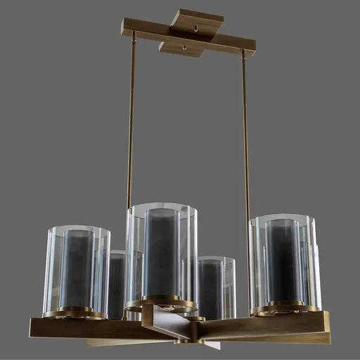 Detailed 3D model of a modern candlestick chandelier, showcasing a romantic home lighting design, rendered in Blender.