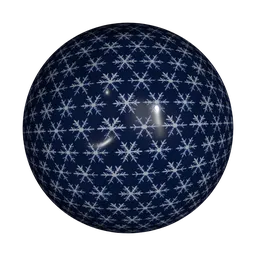 High-quality PBR texture of snowflake patterned Christmas gift paper, perfect for Blender 3D and similar applications.