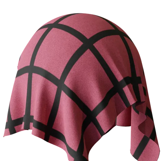 High-resolution red checkered PBR fabric texture for 3D modeling in Blender.