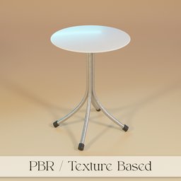 Simple white wooden and metal table