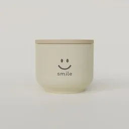 Customizable 3D-printed "Smile" cup model in Blender for desktop decor, with simple, happy face design.