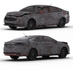 Apocalypse Damaged Car