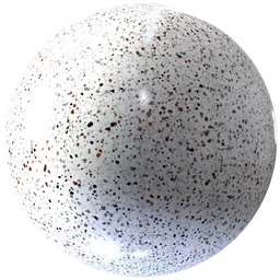 High-quality speckled mosaic PBR material for 3D floor visualization in Blender and other rendering apps.