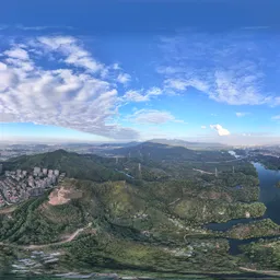 Green tree mountain cloud bluesky