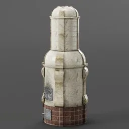 Detailed 3D blender model of a textured vintage-style stove for rendering antique kitchen scenes.