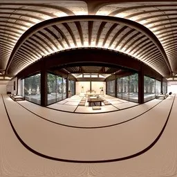 Traditional Asian Timber Structure Hall