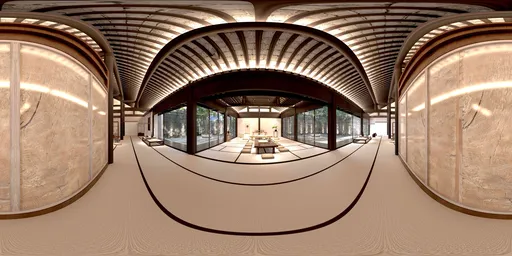 Traditional Asian Timber Structure Hall