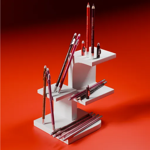 Lip liner on podium  transition shot