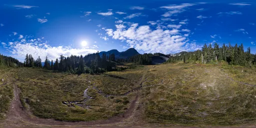 Sunny Cloudy Day Mountain Meadow