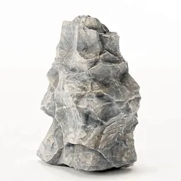 Detailed low-poly 3D boulder suitable for Blender rendering and landscape design.