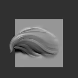 3D sculpting tool for designing stylized male hair waves in character modeling, compatible with Blender.