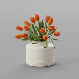 Orange Tulip Vase