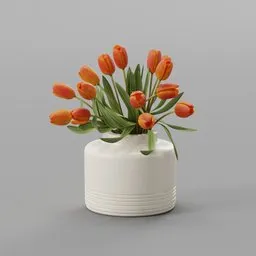 Orange Tulip Vase