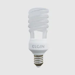 Alt text: "Fluorescent light bulb in Blender 3D - product render with Elgin branding. 6500k color temperature. Ideal for ceiling-light category."