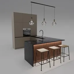 Modern Small Industrial Kitchen