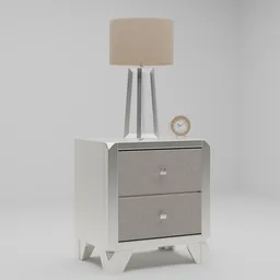 Nightstand with Table Lamp