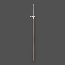 Detailed 3D model of a medieval combat spear for rendering in Blender, ideal for virtual blacksmith or combat scenes.