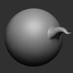 3D Blender sculpting tool effect creating detailed reptilian tongue texture on model surface.