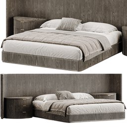 RH bed byron extended panel with closet nightstands