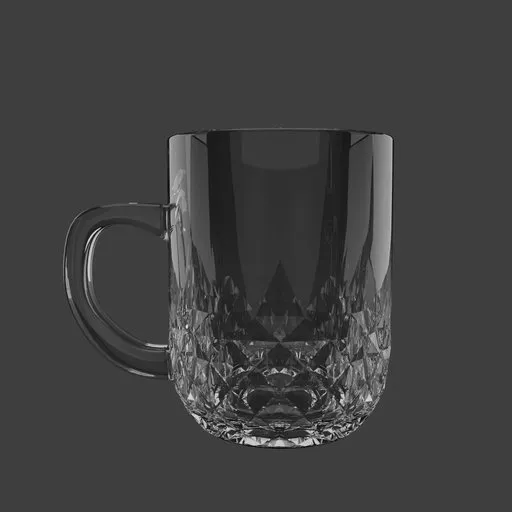 Glass Cup with Diamond Pattern