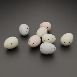 Easter Eggs Set with Gold Foil