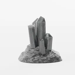 Black crystal rock formation Blender 3D model, designed for landscape rendering and simulation.