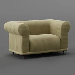 Wide cloth arm chair