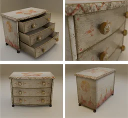 Old realistic childish drawer