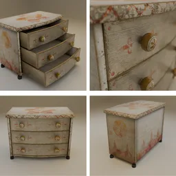 Old realistic childish drawer