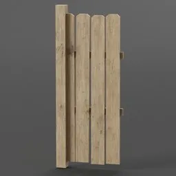 High-quality textured 3D model of a wooden fence, ideal for exterior scene enhancement in Blender.