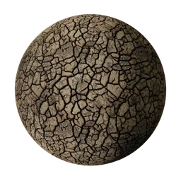 Dry cracked soil ground