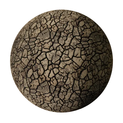 Dry cracked soil ground