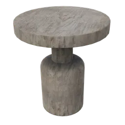 Realistic 3D round table model with detailed textures for virtual interior design, compatible with Blender.