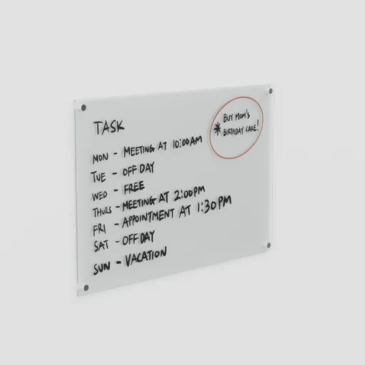 Glass Writing Board (Wall Mount)