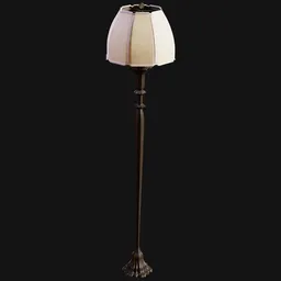 1920s Scalloped Dark Standing Lamp