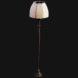 1920s Scalloped Dark Standing Lamp