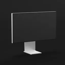 "High-quality 3D model of the Apple Pro Display XDR monitor compatible with Blender 3D software. Features realistic hinge and screen constraints for accurate rotation angles. Perfect for visualizing elegant baroque design in product marketing and displays."