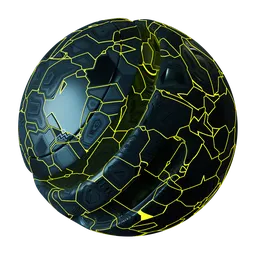 Procedural Sci-Fi Panel material with emissive and reflective properties for PBR texture in Blender 3D.