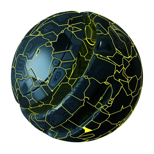 Procedural Sci-Fi Panel material with emissive and reflective properties for PBR texture in Blender 3D.