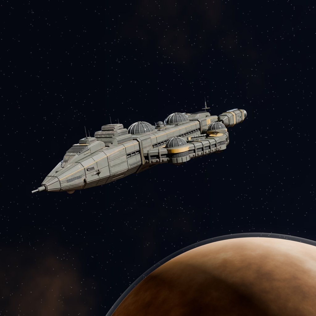 Sci Fi Domed Colony Ship | Spacecraft models | Blendkit