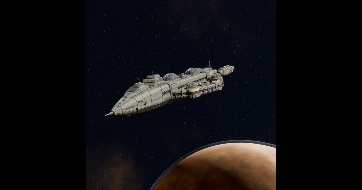 Sci Fi Domed Colony Ship | Spacecraft models | Blendkit